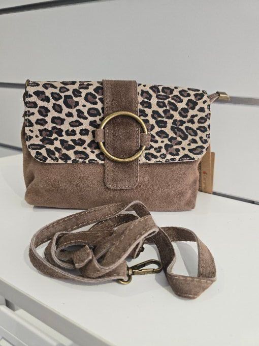 SAC EN CUIR LEOPARD