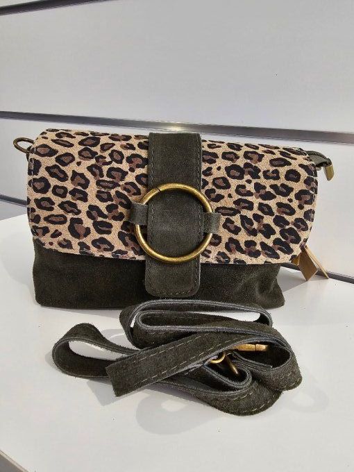 SAC EN CUIR LEOPARD