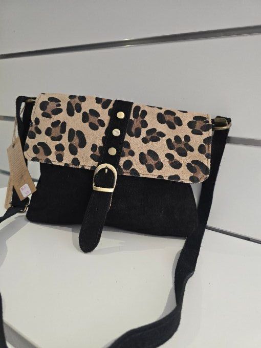 SAC EN CUIR LEOPARD