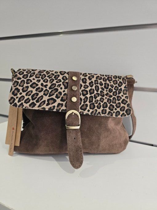 SAC EN CUIR LEOPARD