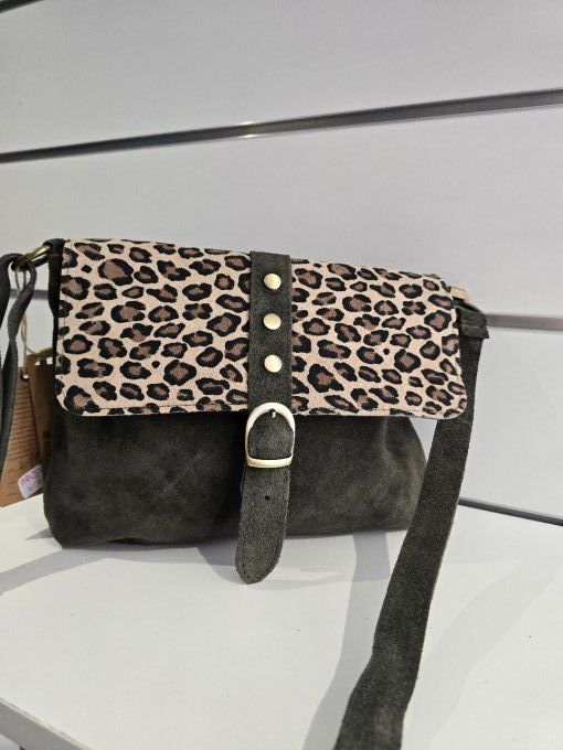 SAC EN CUIR LEOPARD