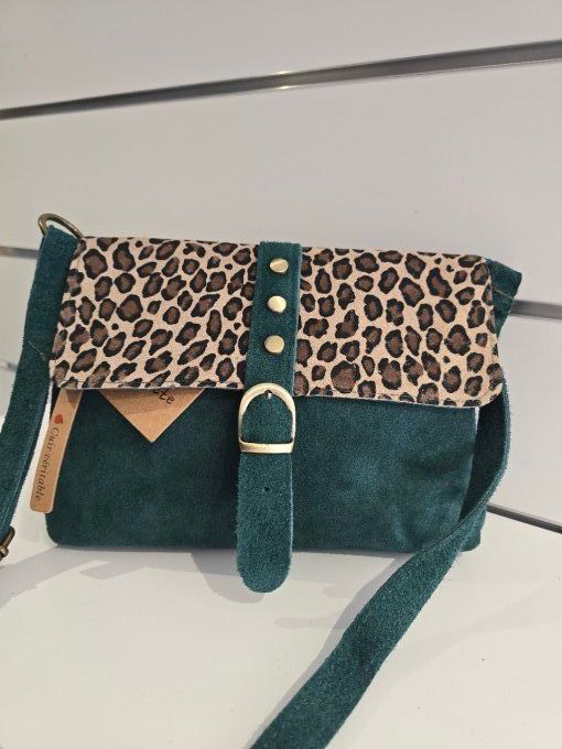 SAC EN CUIR LEOPARD