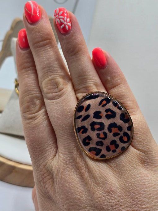 BAGUE REGLABLE LEOPARD