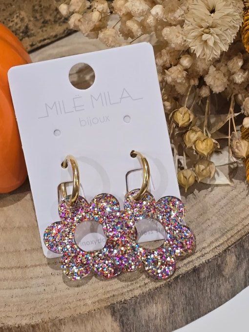 BOUCLES D'OREILLES FLEURS